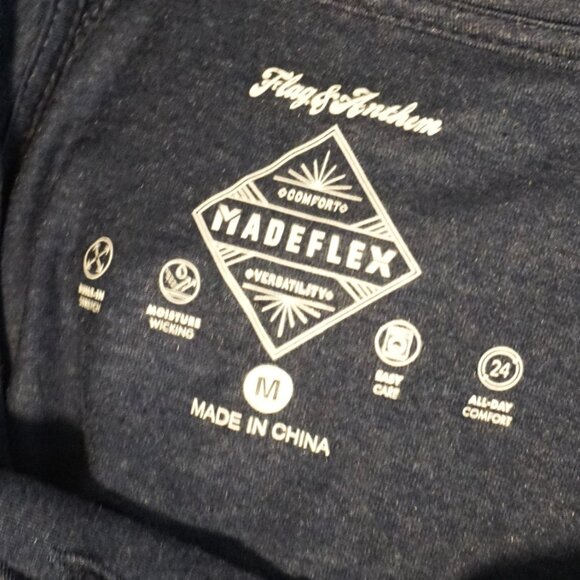 Flag & Anthem Navy Long Sleeve Tee Shirt Hoodie Men’s Medum - Picture 5 of 7